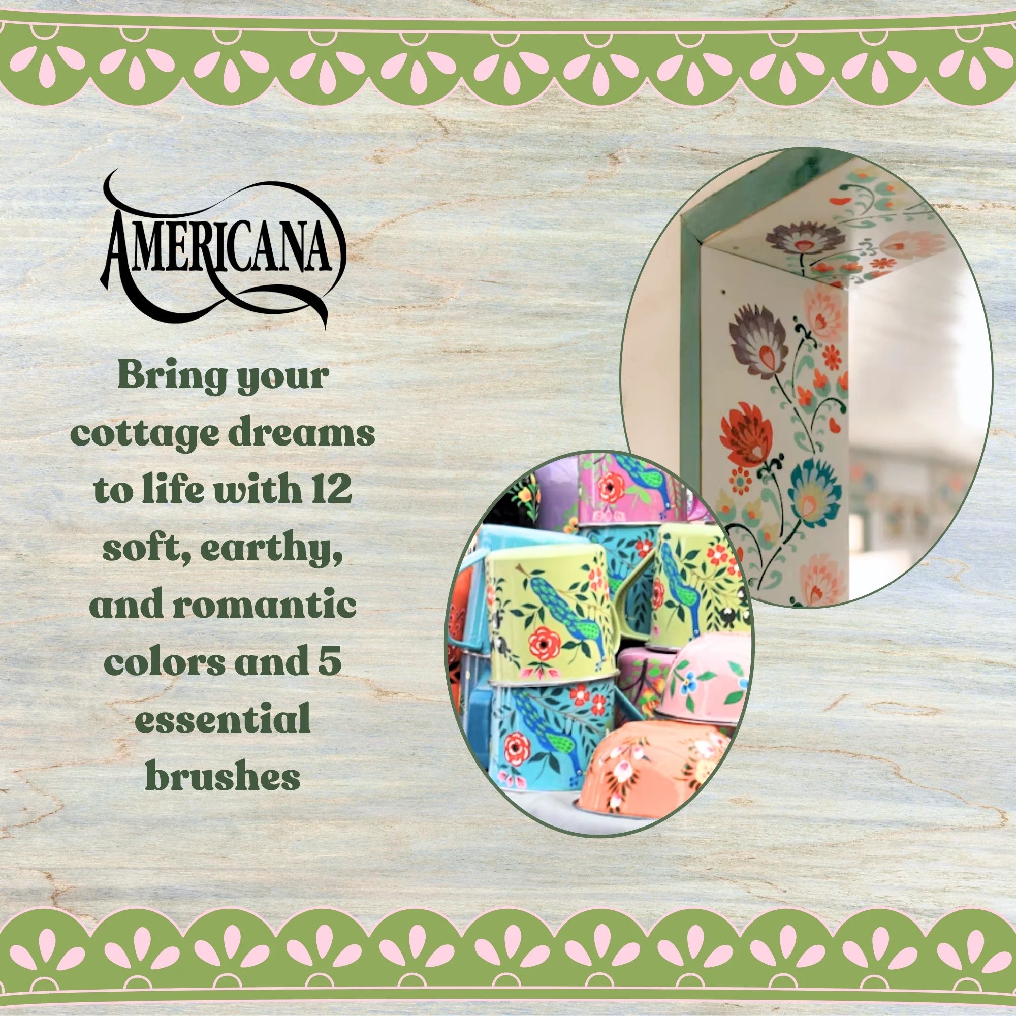Cottage Folk Painting Americana Acrylic Paint Set - 12pc - Image 3