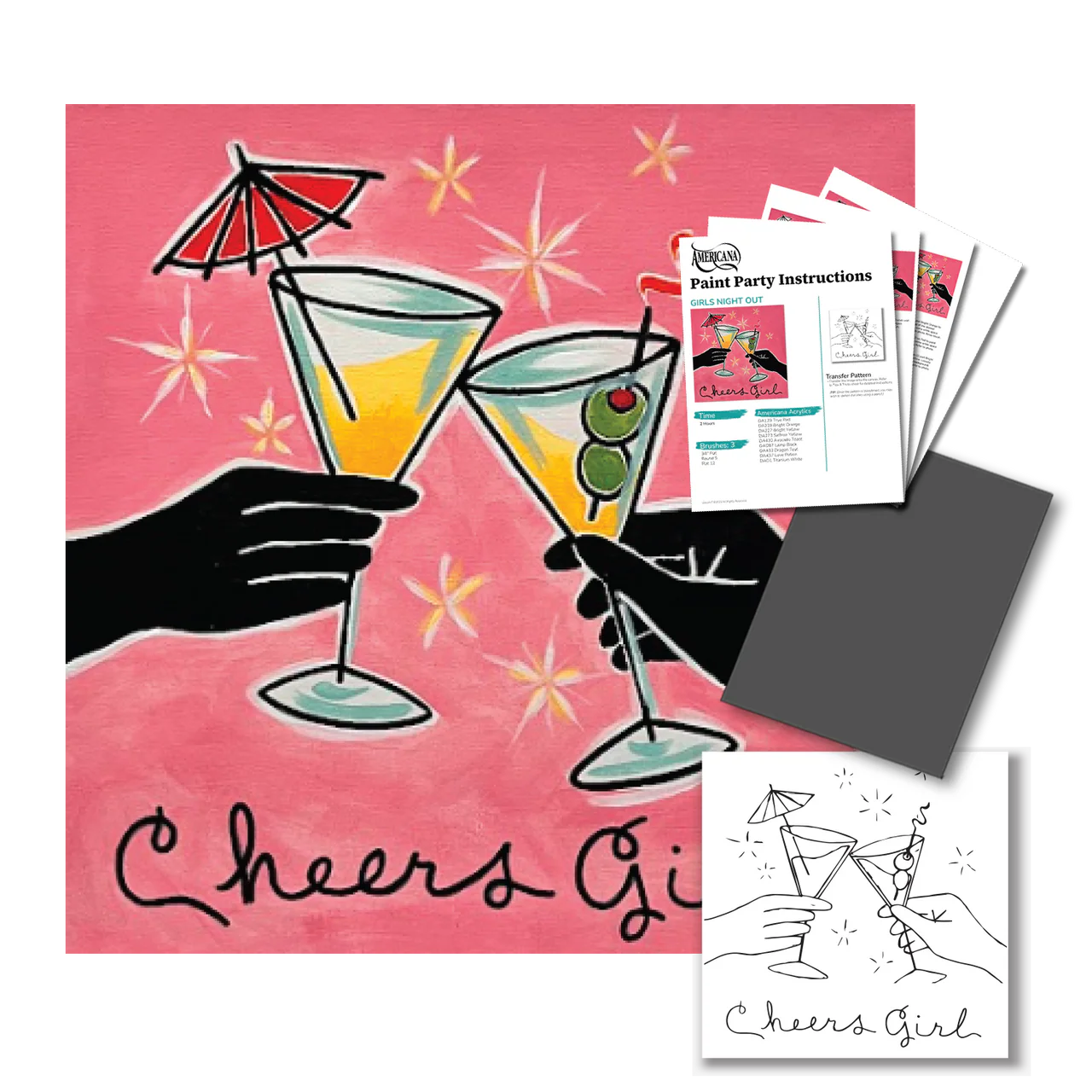Girls Night Out Paint Party Kit - 12x12