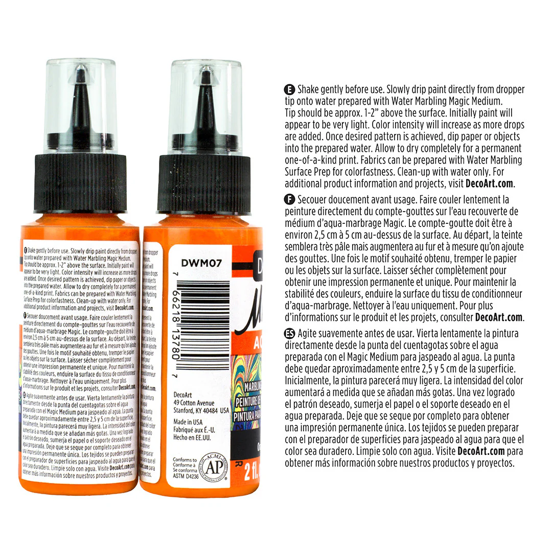 Water Marbling Paint Orange 2pk - Image 3